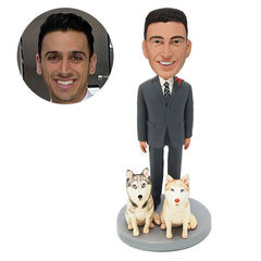 custom bobble head figure boss with pets