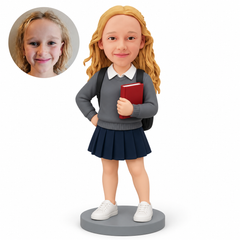 MGA-AC1681 custom school child bobblehead with matching real photo