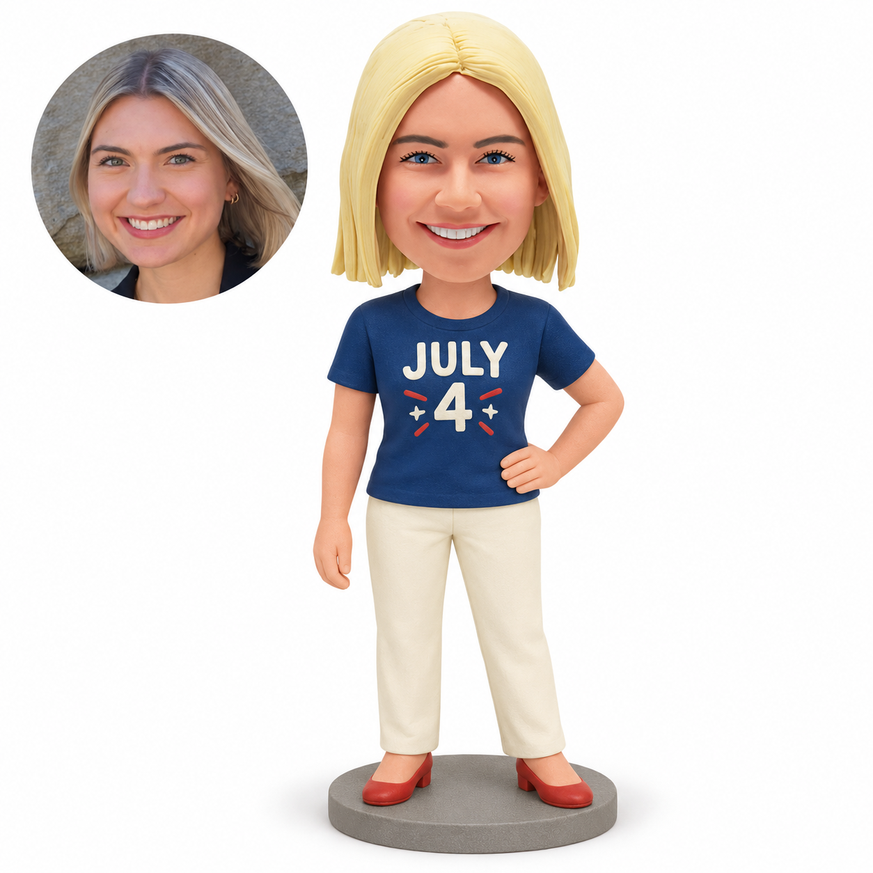 Custom polymer clay bobblehead figure MGA-AC1696 with matching portrait
