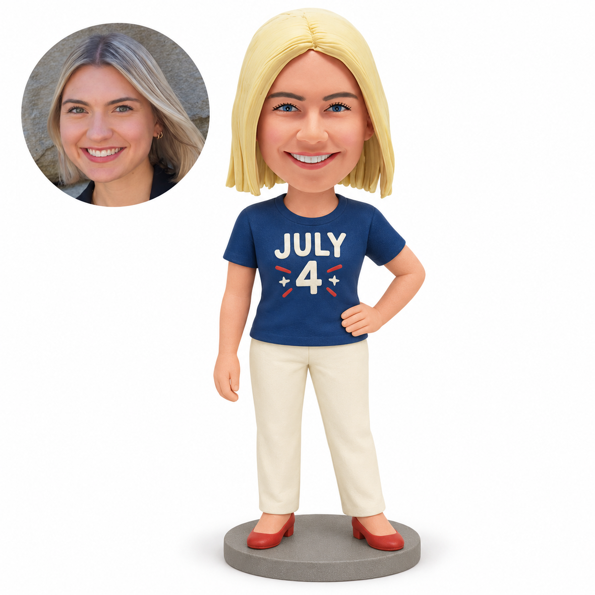 Custom polymer clay bobblehead figure MGA-AC1696 with matching portrait