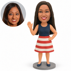 Custom polymer clay bobblehead figure MGA-AC1697 with matching portrait