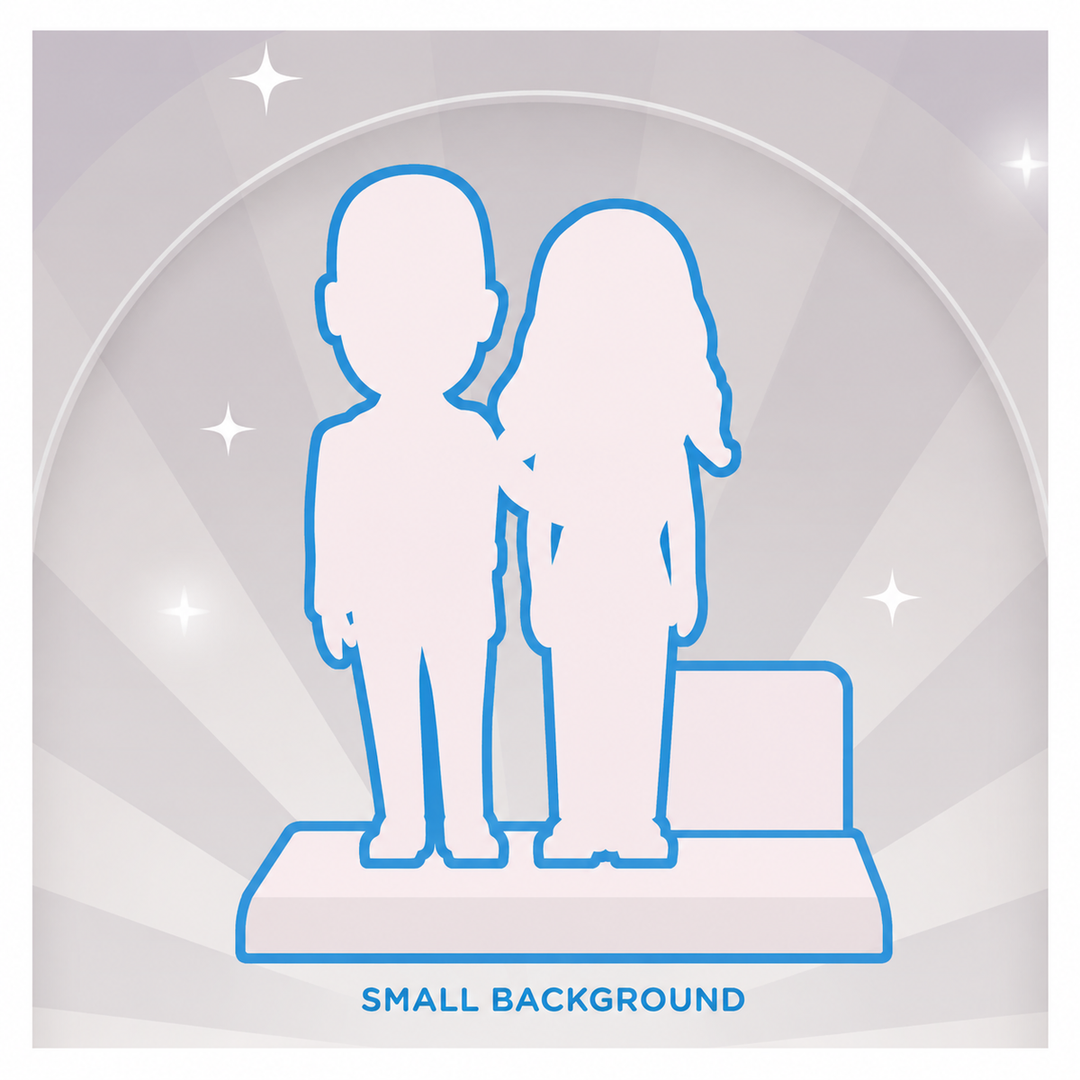 fully custom couple bobbleheads with a small background