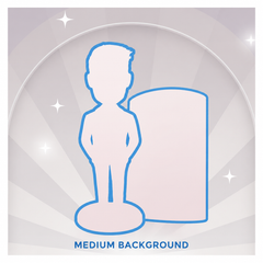 fully custom single bobblehead with a medium background