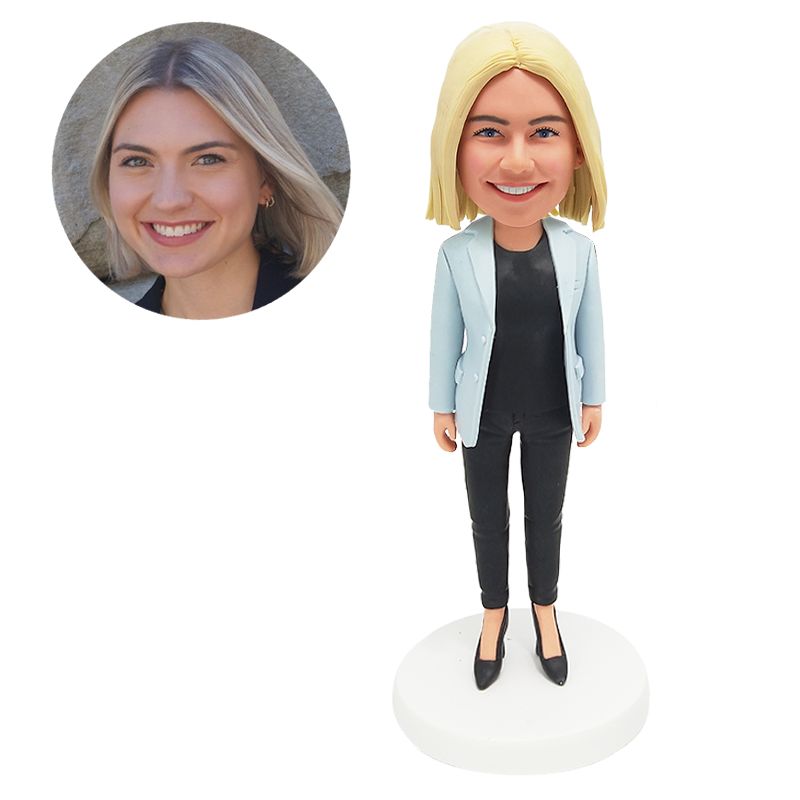 custom bobble head figure female office lady secretary
