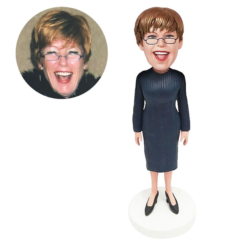 customized bobble head figure pretty lady secretary
