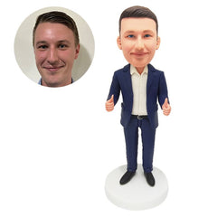 custom made bobble head male boss business man with thumbs up