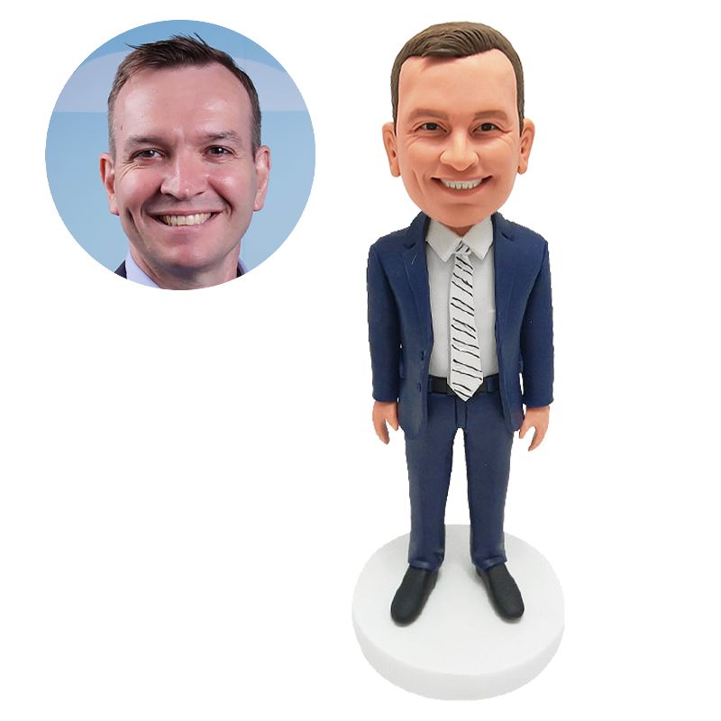 customised bobblehead figurine male boss colleague