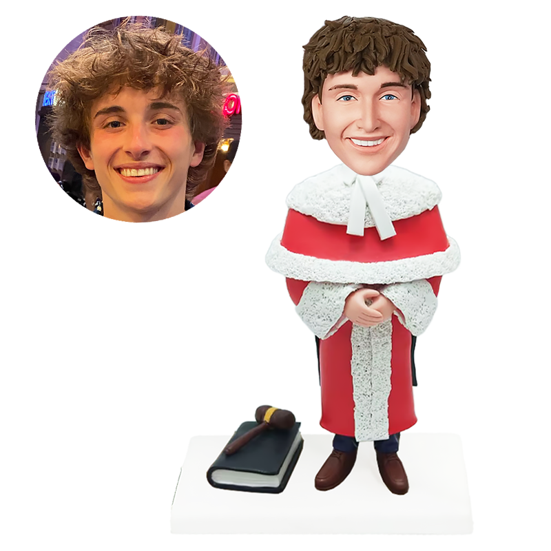 personalized lawyer bobblehead Santa figure in christmas outfit