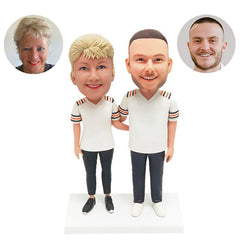 customized bobbleheads figures football fans couple