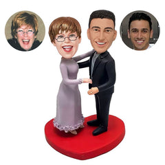 personalised bobble heads figures dancer couple embracing each other