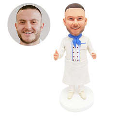 personalized bobblehead cook figure male chef with thumbs up