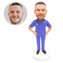 personalised bobblehead figure emergency surgeon doctor with hands on the hips