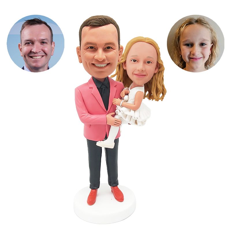 custom bobbleheads dad and kids figures kind father and daughter