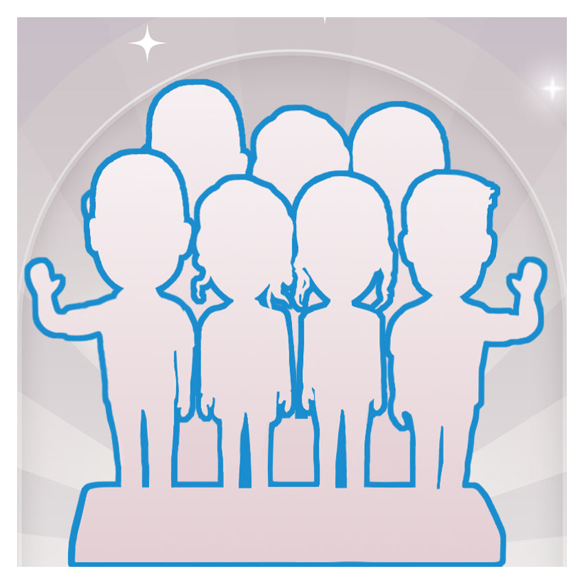 fully custom family bobblehead figurine seven members