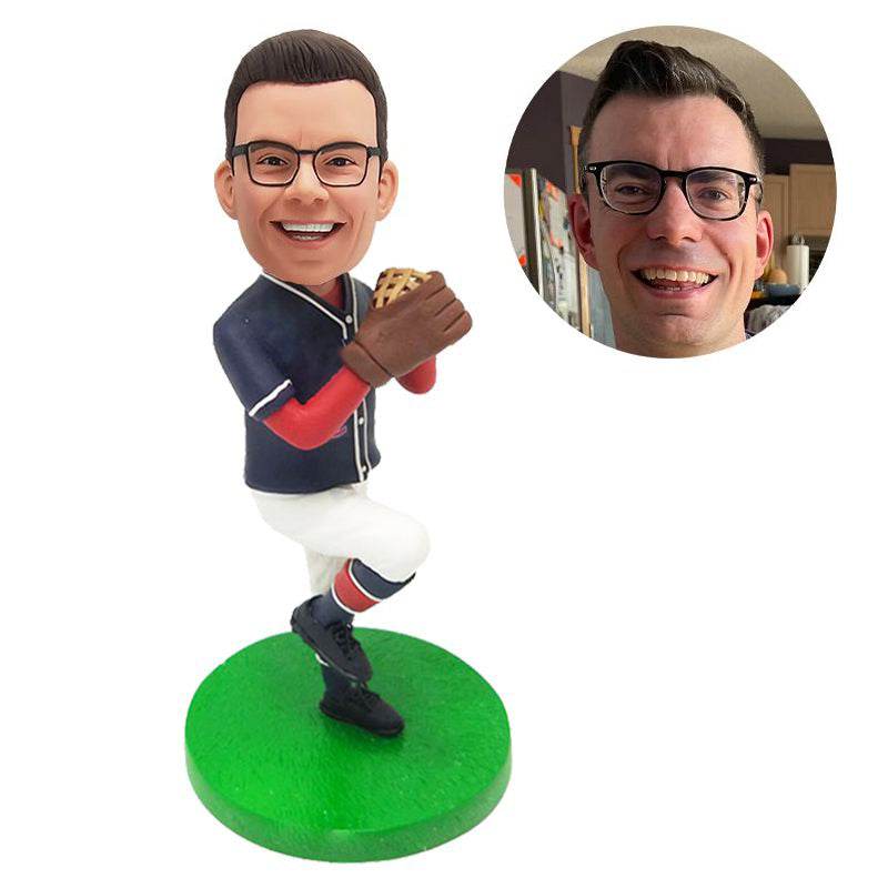custom made bobblehead figure baseball left handed pitcher