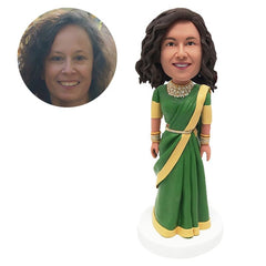 customized bobble head figure Indian wedding saree bride bridesmaid