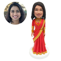 custom made bobble head figure wedding Indian bridesmaid