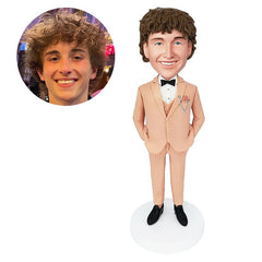 custom made bobble head figure wedding groom groomsman with hands in pockets